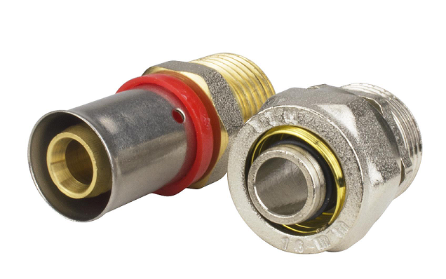 Two of the most popular PEX elements are threaded and press fittings.